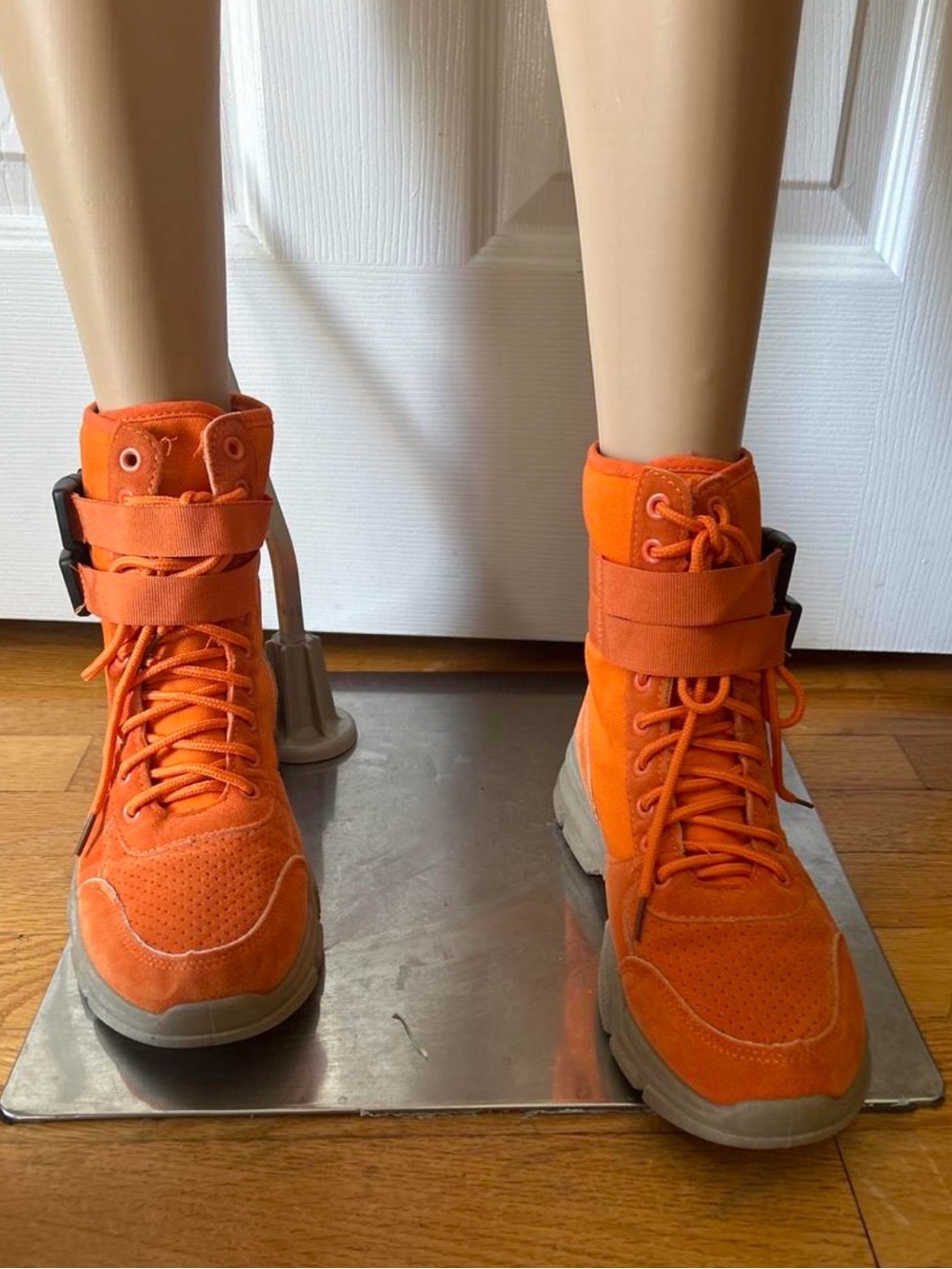 Yoki Orange Lace-Up High-Top Women's Boots